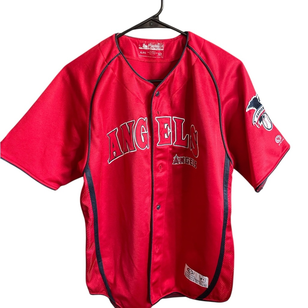 Kids Red Angels Baseball Jersey